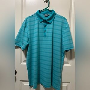Extra large, ping, collared turquoise shirt